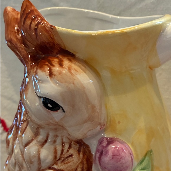 Charming Rabbit Ceramic Easter Pitcher - Picture 3 of 7